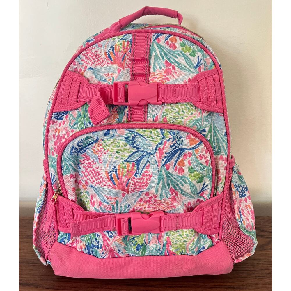 Lilly Pulitzer for Pottery Barn Kids Mackenzie Mermaid Cove Backpack School - Picture 2 of 9